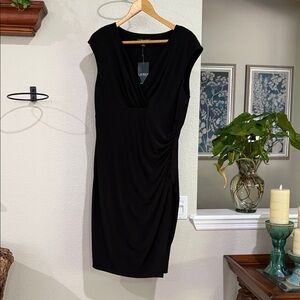 NWT Lauren Ralph Lauren Classic Black Knee length Dress size 16